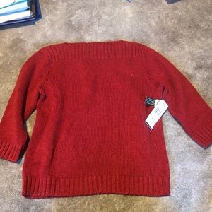 LAUREN by Ralph Lauren red boat neck sweater